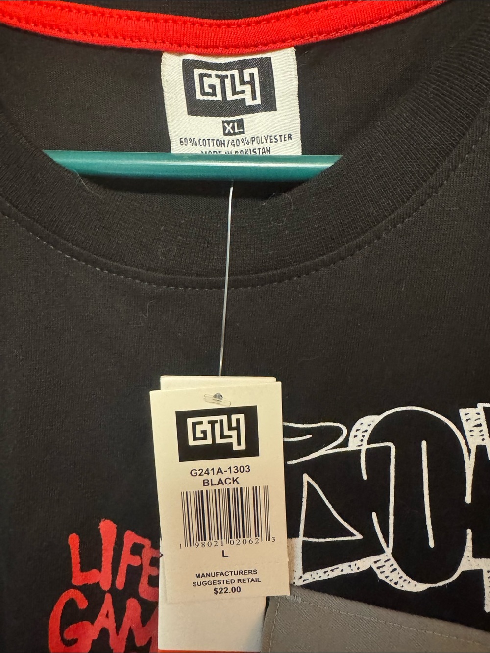 Black Graphic Men's T‑Shirt - XL